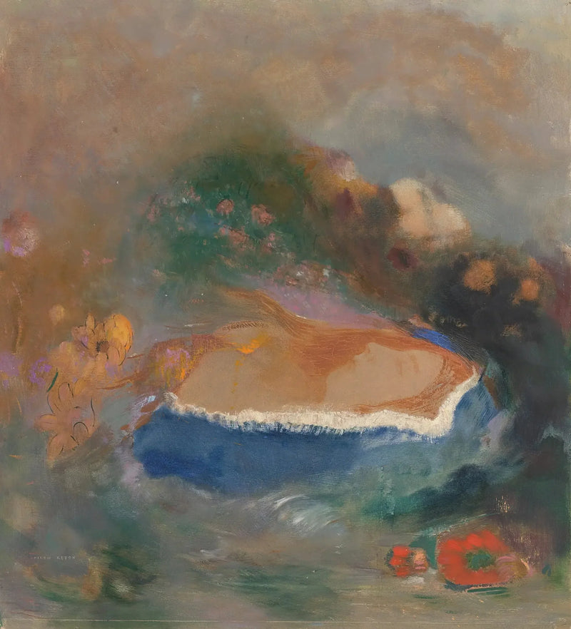 Ofelia, niebieski płaszcz na wodach - Odilon Redon