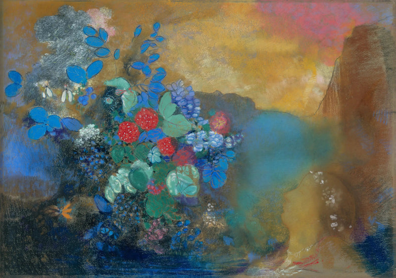 Ophelia wśród kwiatów - Odilon Redon