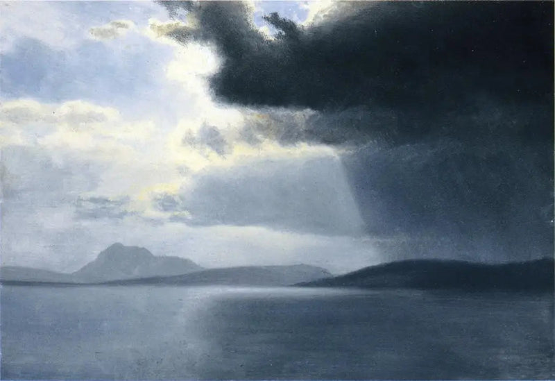 Nadchodząca burza nad rzeką Hudson - Albert Bierstadt