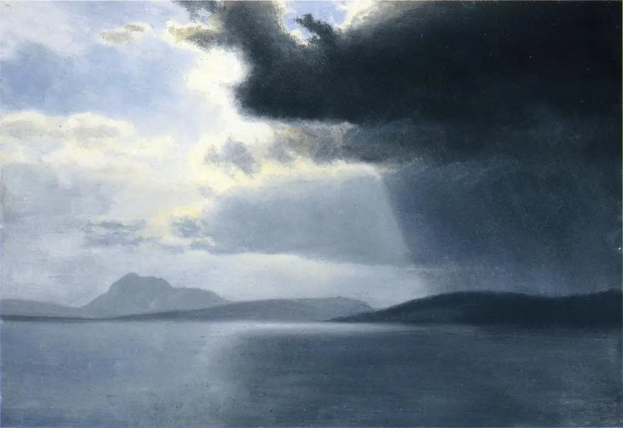 Nadchodząca burza nad rzeką Hudson - Albert Bierstadt