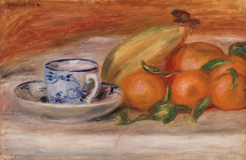 Pomarańcze, banany i filiżanka herbaty (Pomarańcze, banany i filiżanka herbaty) - Pierre-Auguste Renoir