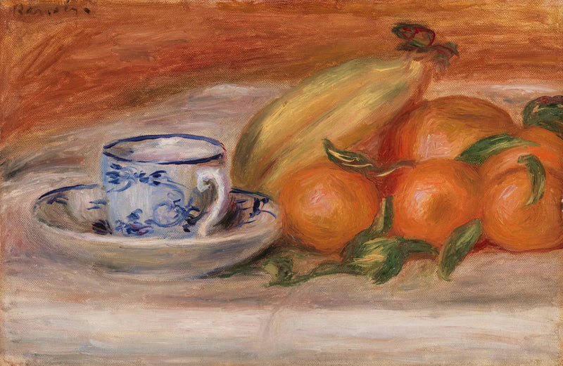Pomarańcze, banany i filiżanka herbaty (Pomarańcze, banany i filiżanka herbaty) - Pierre-Auguste Renoir