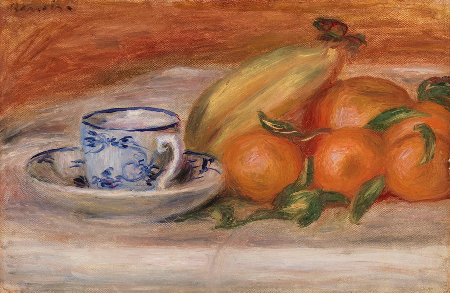 Pomarańcze, banany i filiżanka herbaty (Pomarańcze, banany i filiżanka herbaty) - Pierre-Auguste Renoir
