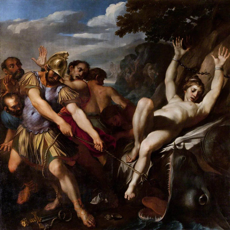 Orlando uwalniający Olympię od potwora morskiego - Ludovico Carracci