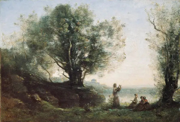 Orfeusz płacze nad śmiercią Eurydyki - Jean-Baptiste Camille Corot