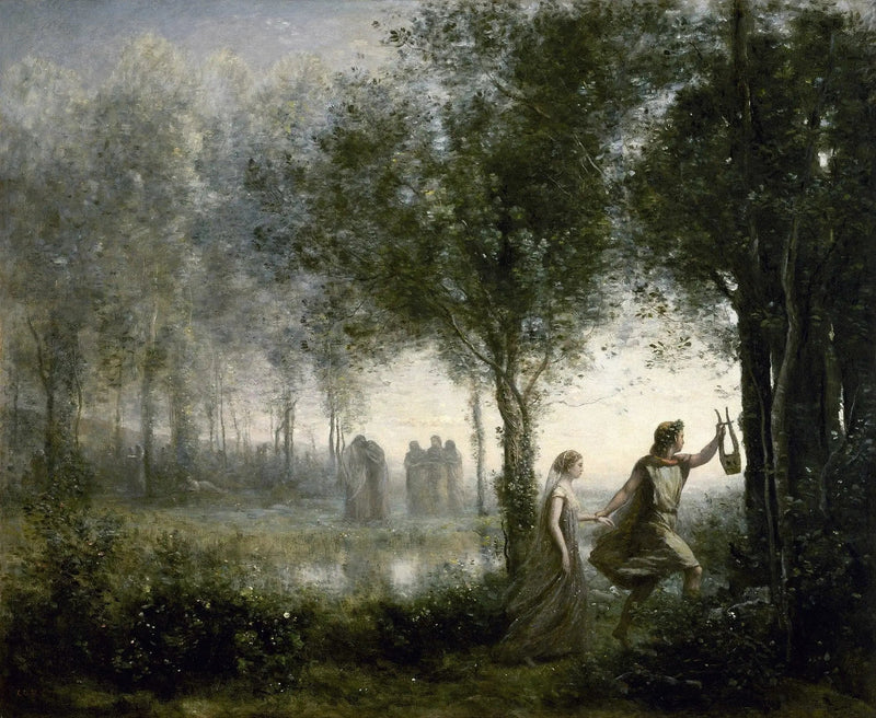 Orfeusz wiosłujący Eurydykę z piekieł - Jean-Baptiste Camille Corot