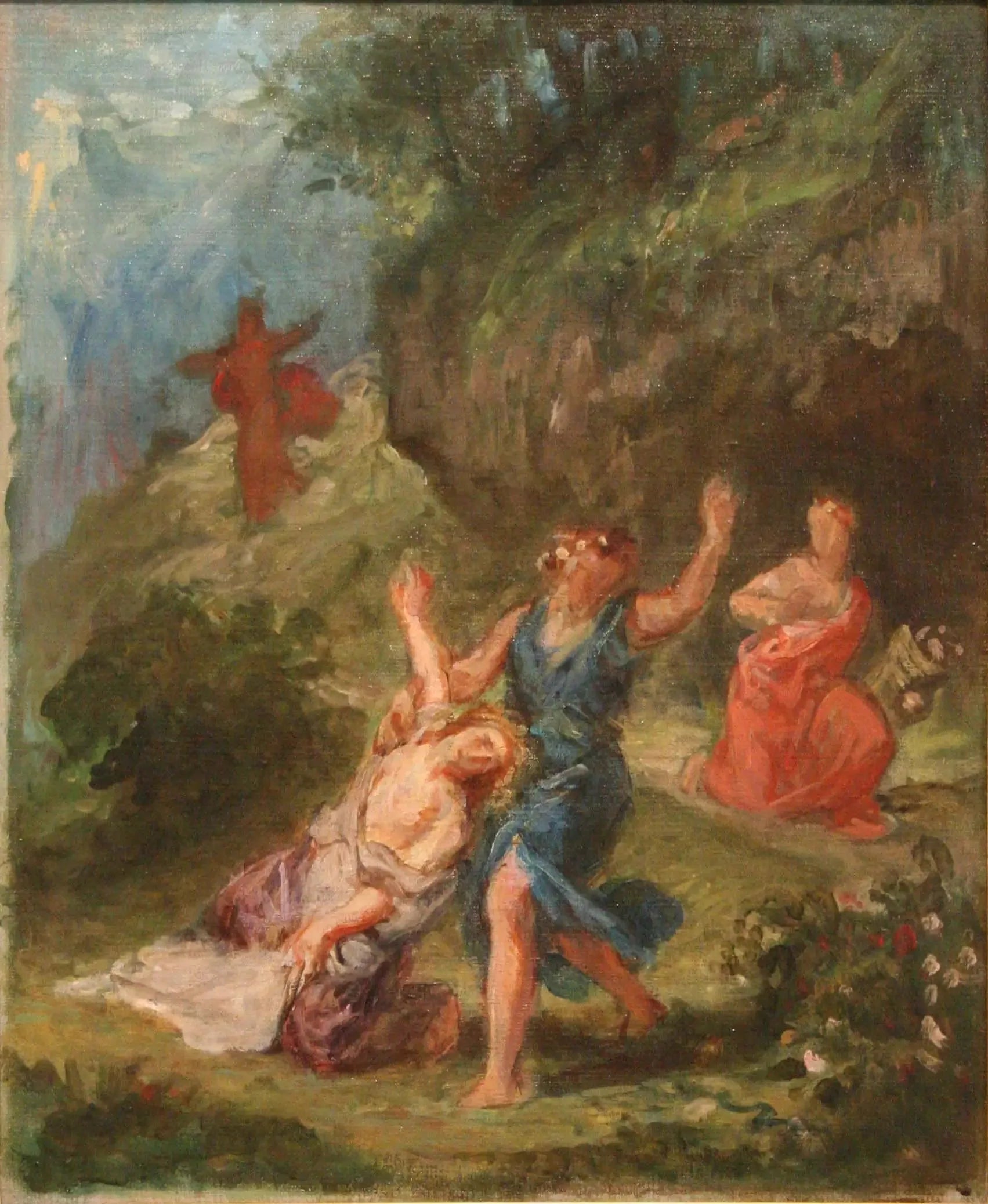 Orphée secourant Eurydice - Eugène Delacroix image 1 copie de tableau peinte à la main