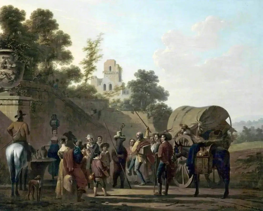 Tańczące niedźwiedzie z widzami w ruinach zamku - Louis-Léopold Boilly