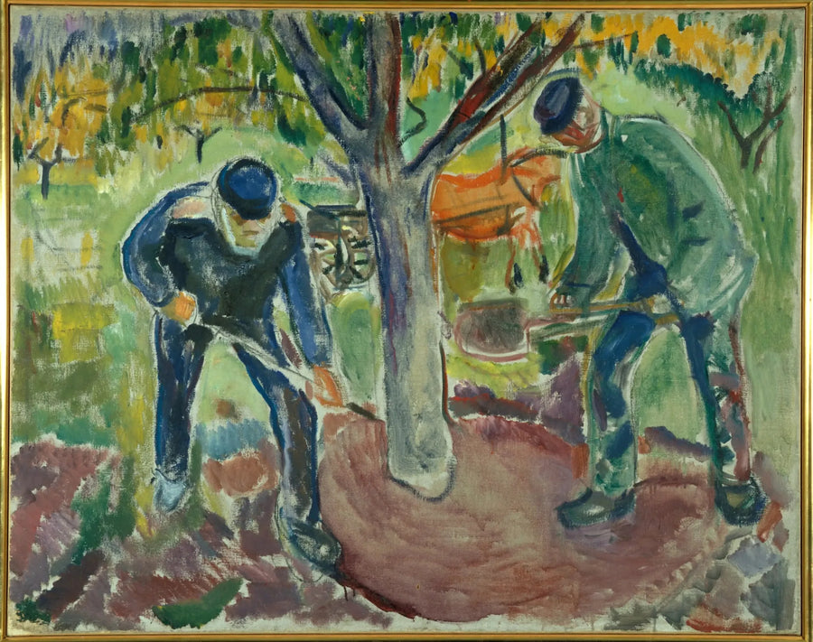 Robotnicy w ogrodzie - Edvard Munch