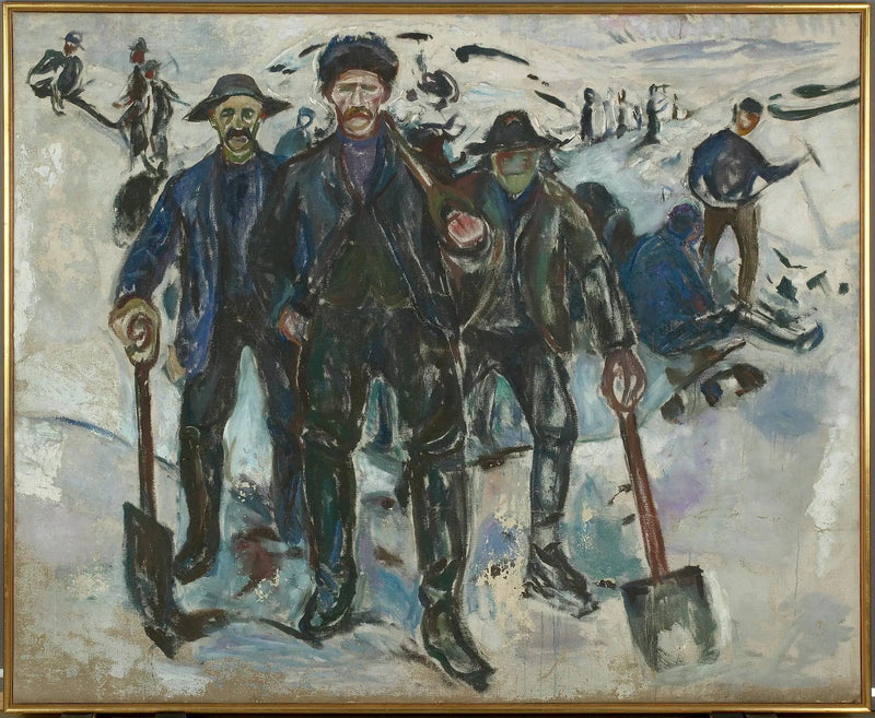 Robotnicy w śniegu - Edvard Munch