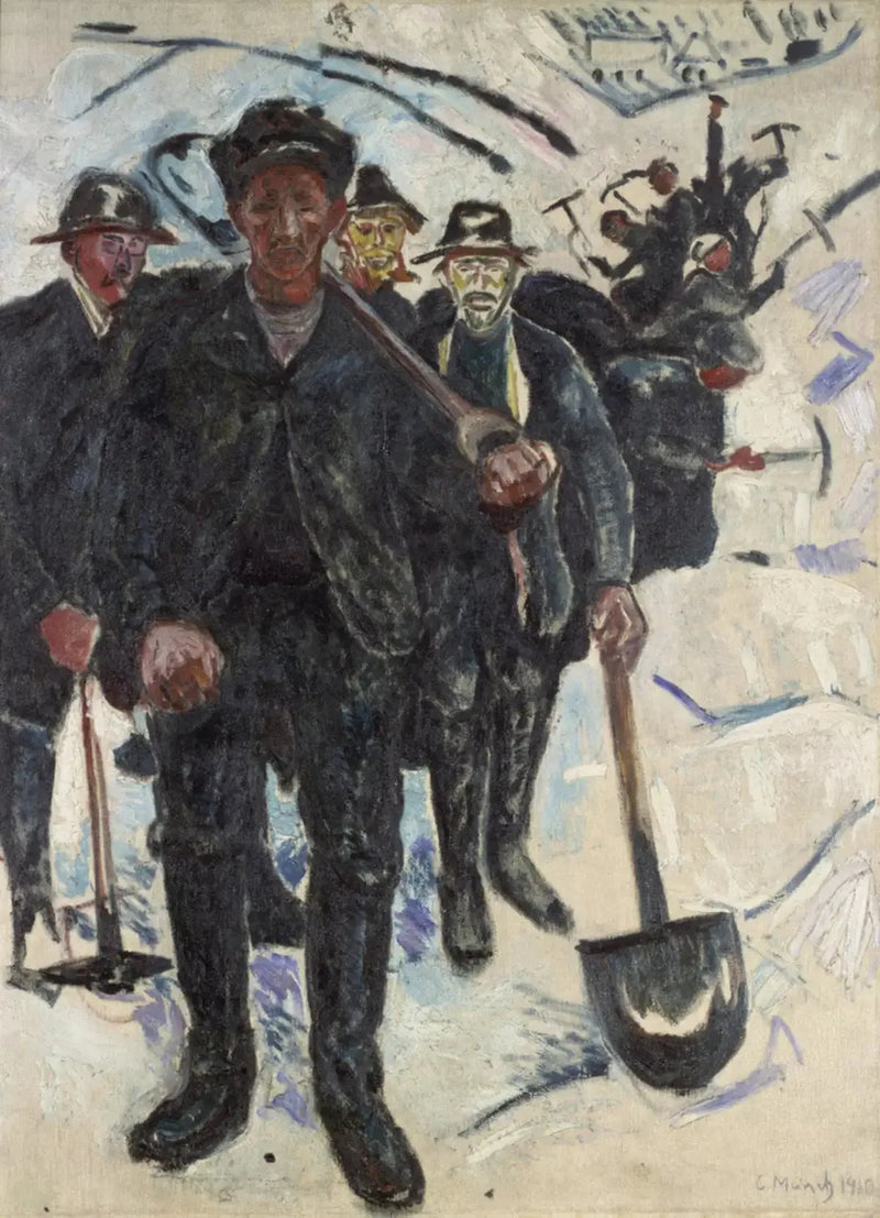 Robotnicy w śniegu - Edvard Munch