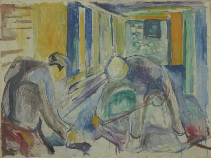 Robotnicy budowlani w studiu - Edvard Munch