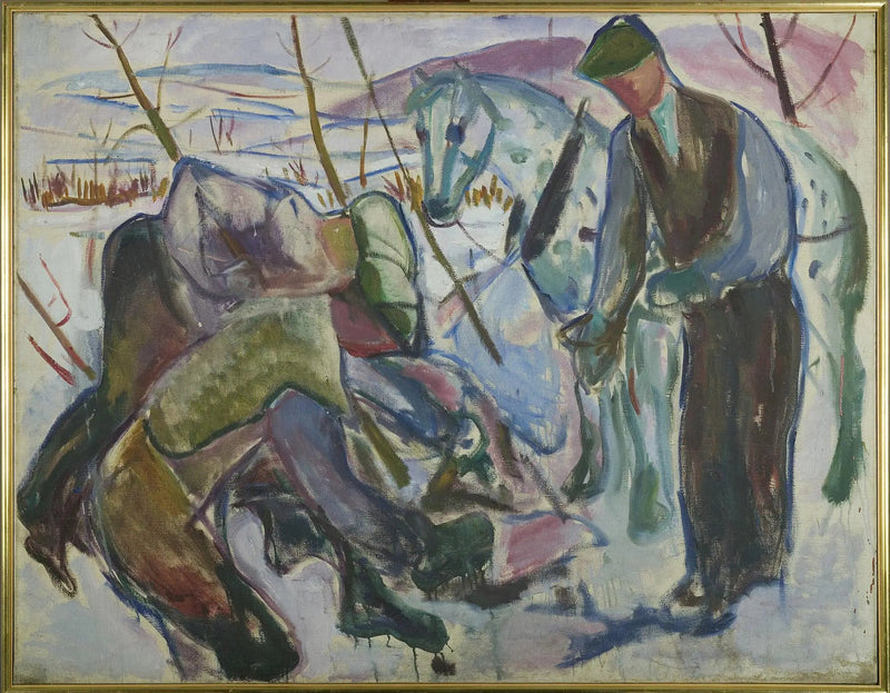 Robotnicy i Koń - Edvard Munch