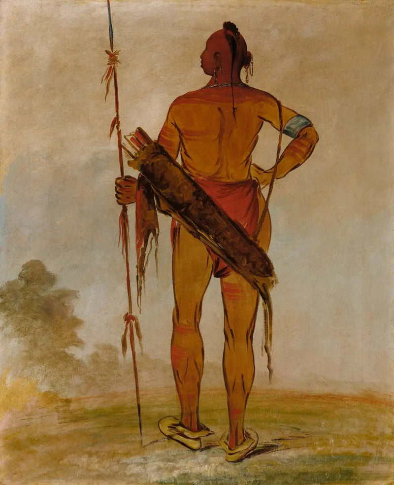 Pa-hú-sha, Białe Włosy, Młody, przywódca bandy - George Catlin