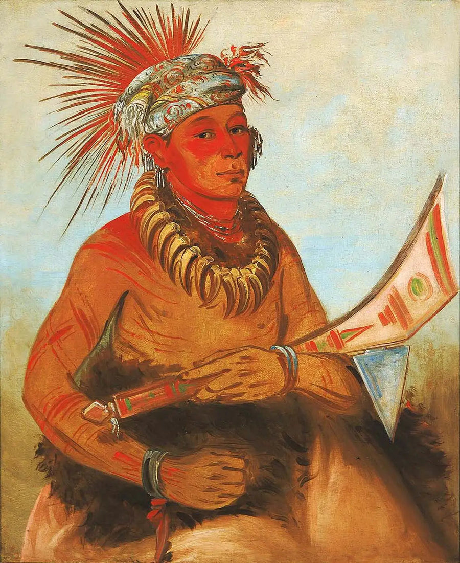 Pah-ta-cóo-chee, Strzelająca Cedr, odważny - George Catlin