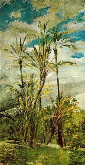 Palmy i pomarańcze. Malowidło ścienne Falconiera - Giovanni Boldini