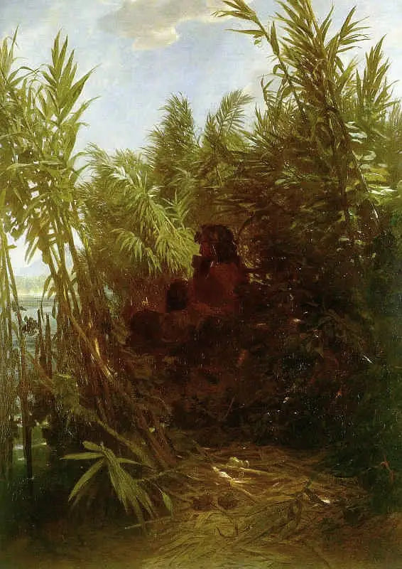 Mężczyzna w trzcinie - Arnold Böcklin
