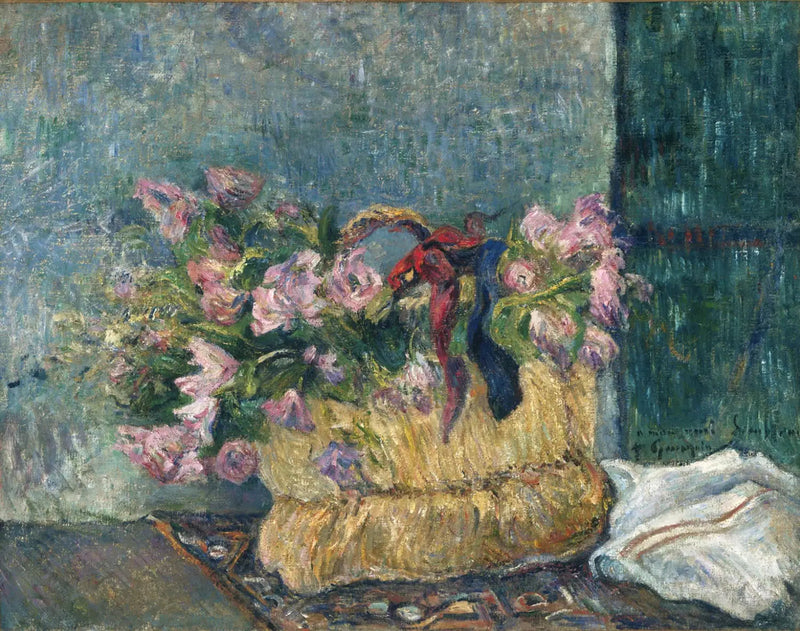 Kosz kwiatów, lub Kwiaty w koszu - Paul Gauguin