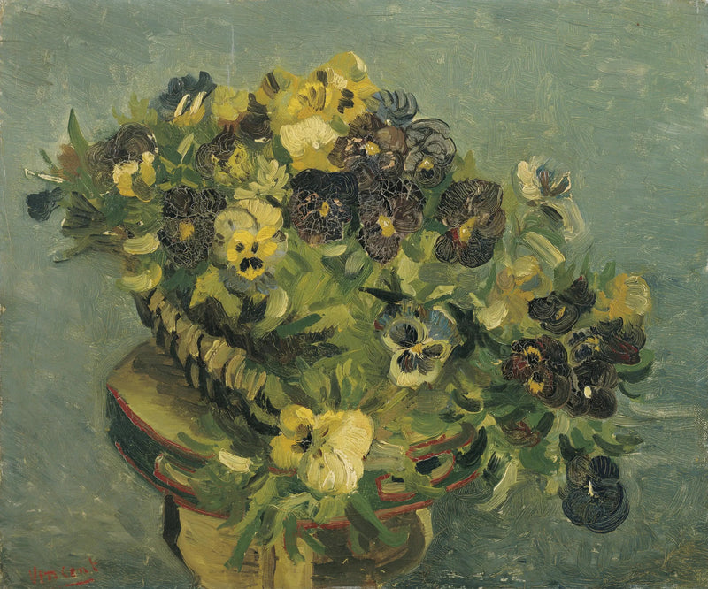 Kosz fiołków na małym stoliku - Vincent van Gogh