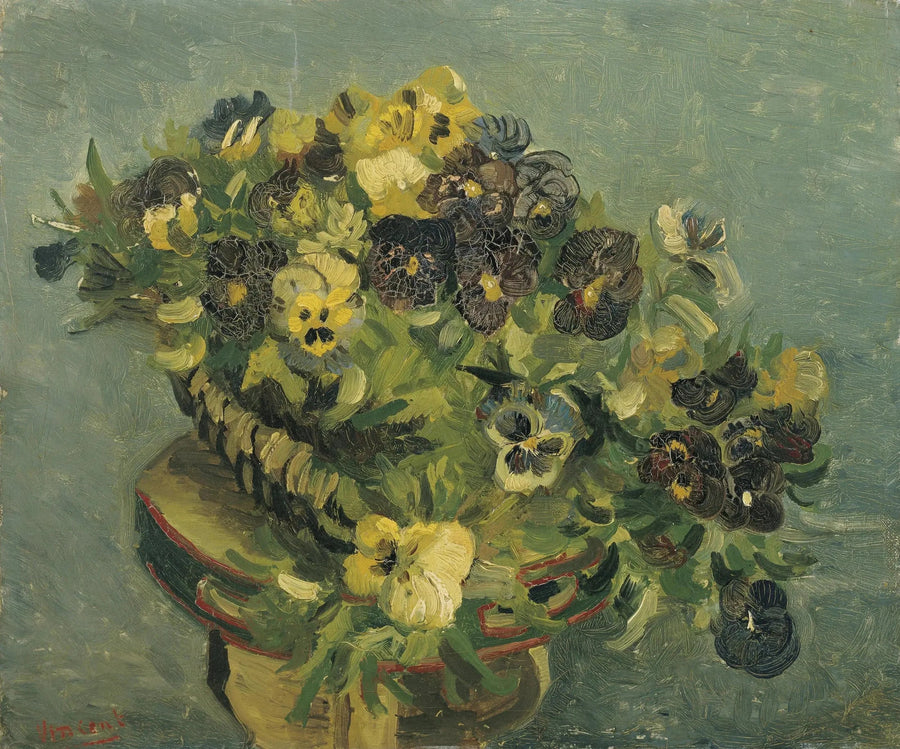 Kosz fiołków na małym stoliku - Vincent van Gogh