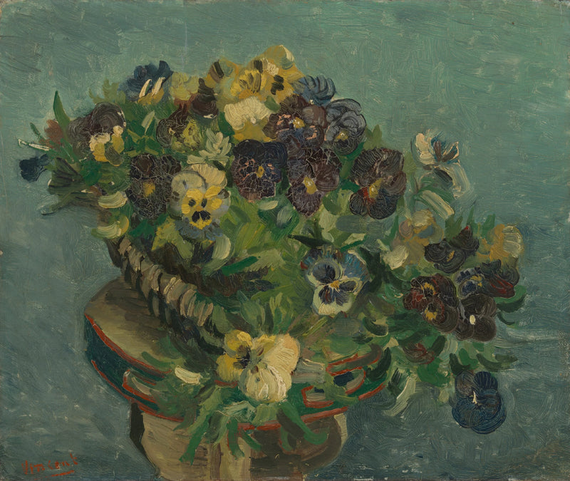 Kosz fiołków na małym stoliku - Vincent van Gogh