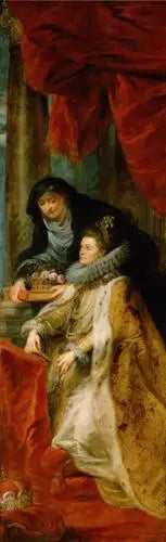 Prawy panel retabulum Ildefonse (Izabela z Węgier z Elżbietą) - Peter Paul Rubens