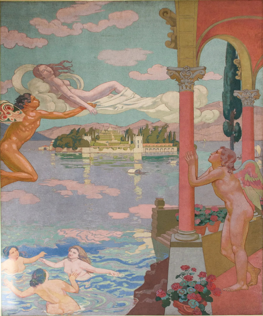 Panel II. Zefir, na rozkaz Miłości, przenosi Psychę na wyspę rozkoszy - Maurice Denis