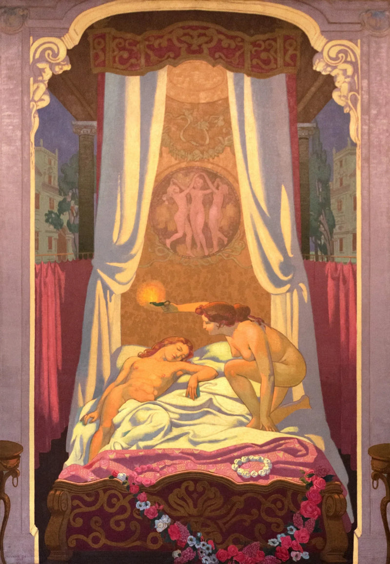 Panel III. Psyché odkrywa, że jej tajemniczy kochanek to Miłość - Maurice Denis