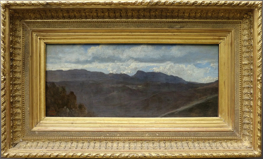 Panorama kampanii rzymskiej. Góry Prenestini widziane z Olevano - Jean-Baptiste Camille Corot