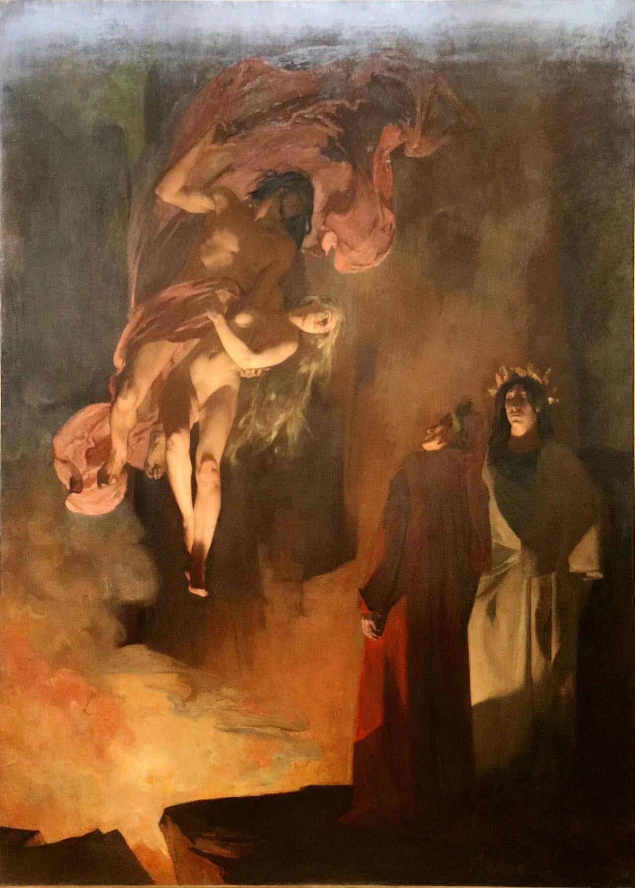 Paolo Malatesta et Francesca da Rimini aux Enfers - Henri-Jean Guillaume Martin image 1 copie de tableau peinte à la main