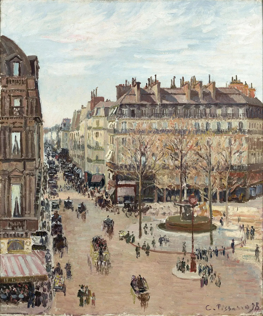 Paryż, Ulica Saint-Honoré, Efekt Słońca, Popołudnie - Camille Pissarro