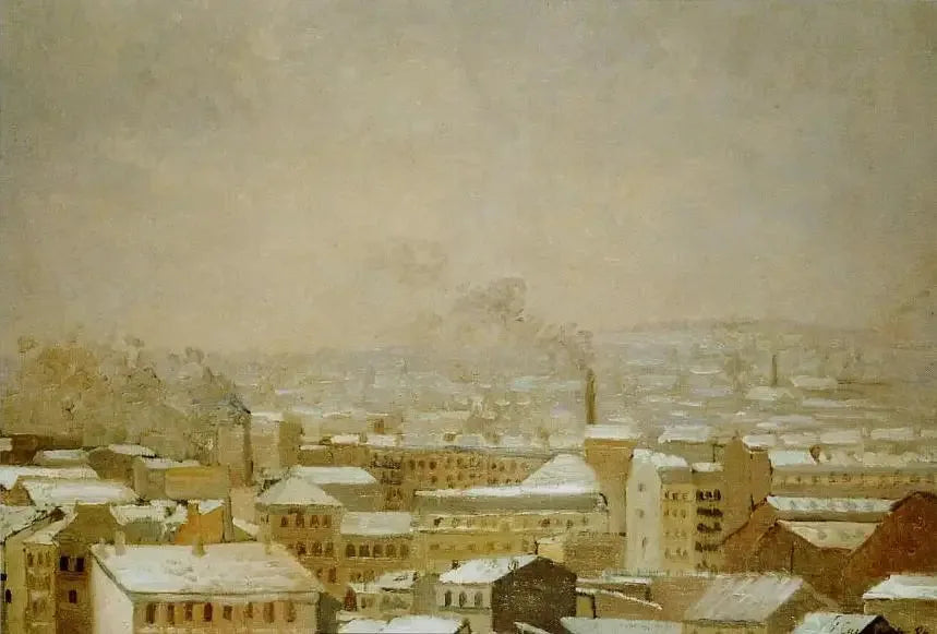 Paryż pod śniegiem - Gustave Caillebotte