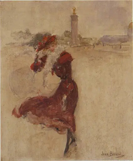 Paryska kobieta w czerwonej sukni - Jean Béraud