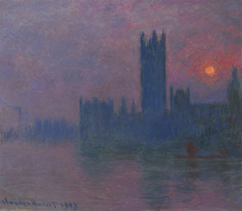 Parlament, zachód słońca W1604 - Claude Monet