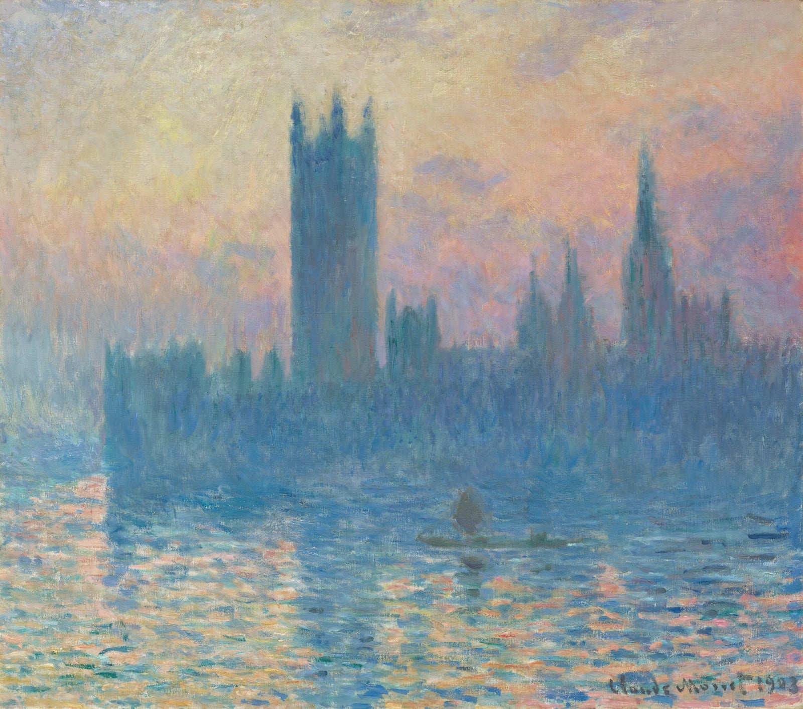 Parlament Londynu, zachodzące słońce - Claude Monet
