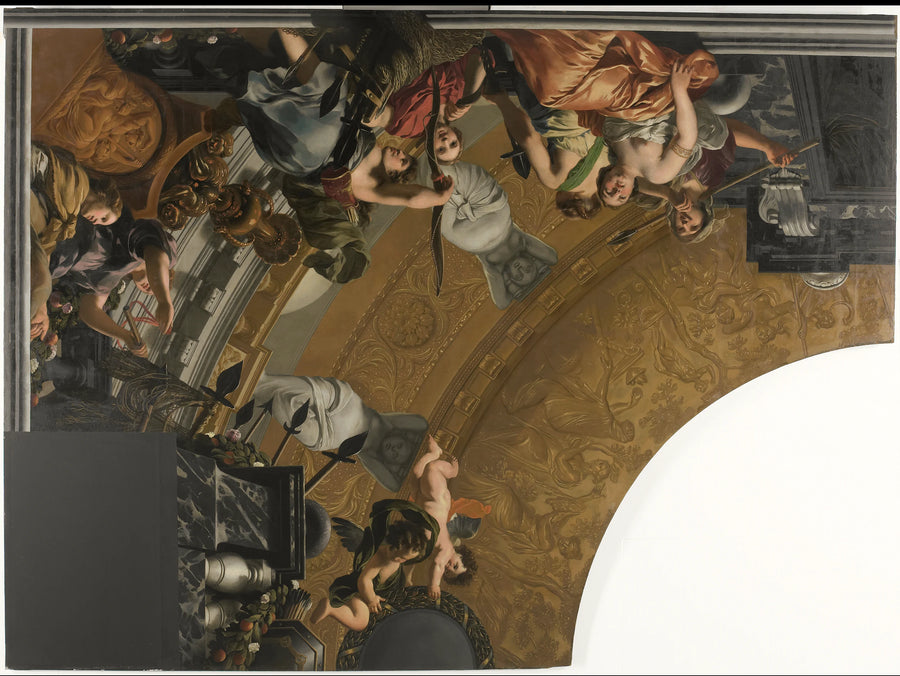 Partie d'une peinture au plafond avec la représentation principale de Diane et ses compagnons - Gérard de Lairesse