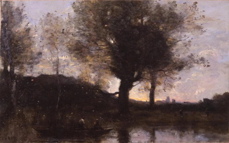 Przeprawa promowa - W pobliżu Douai - Jean-Baptiste Camille Corot