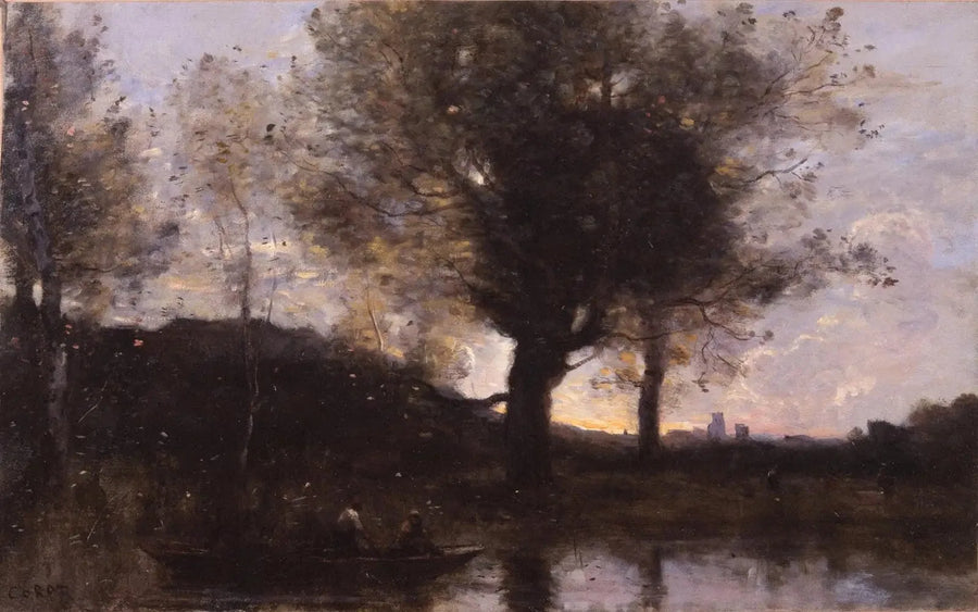 Przeprawa promowa - W pobliżu Douai - Jean-Baptiste Camille Corot