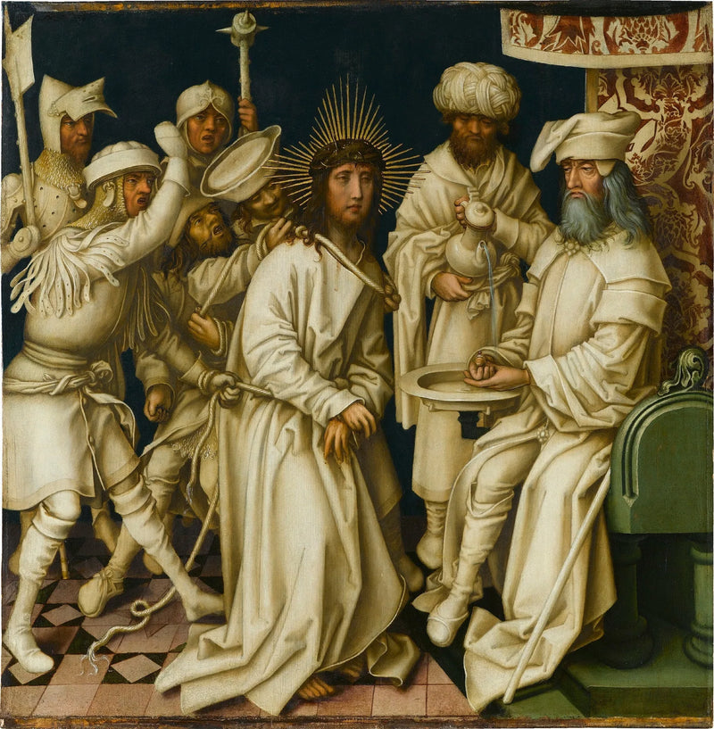 Szara pasja: Chrystus przed Piłatem - Hans Holbein starszy