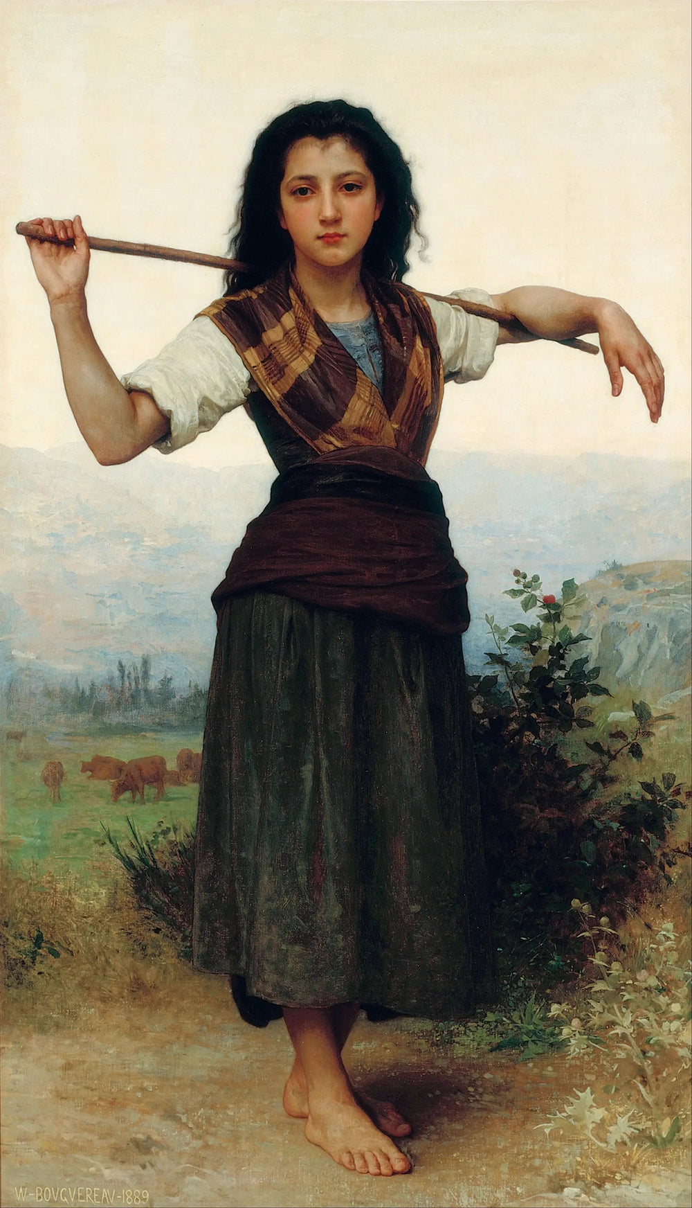Pastourelle - Bouguereau image 1 copie peinte à la main à l’huile