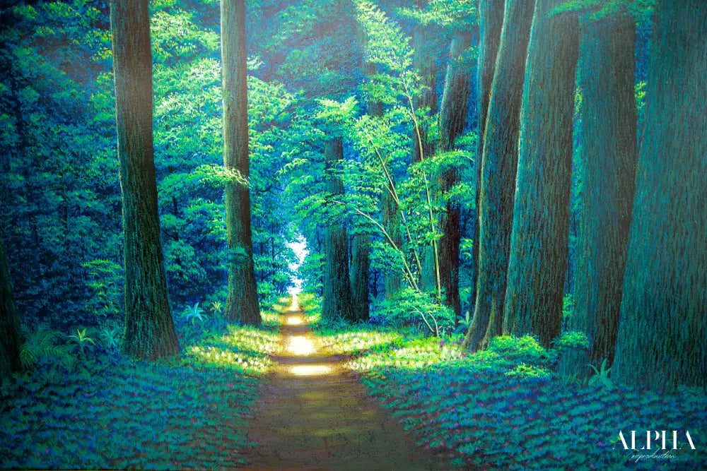 Path in the Green Forest - Wanna | 130 x 190 cm Reproductions de tableaux à la peinture à l’huile