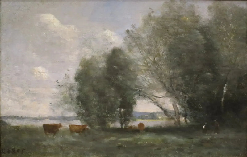 Pastwisko nad brzegiem wody - Jean-Baptiste Camille Corot