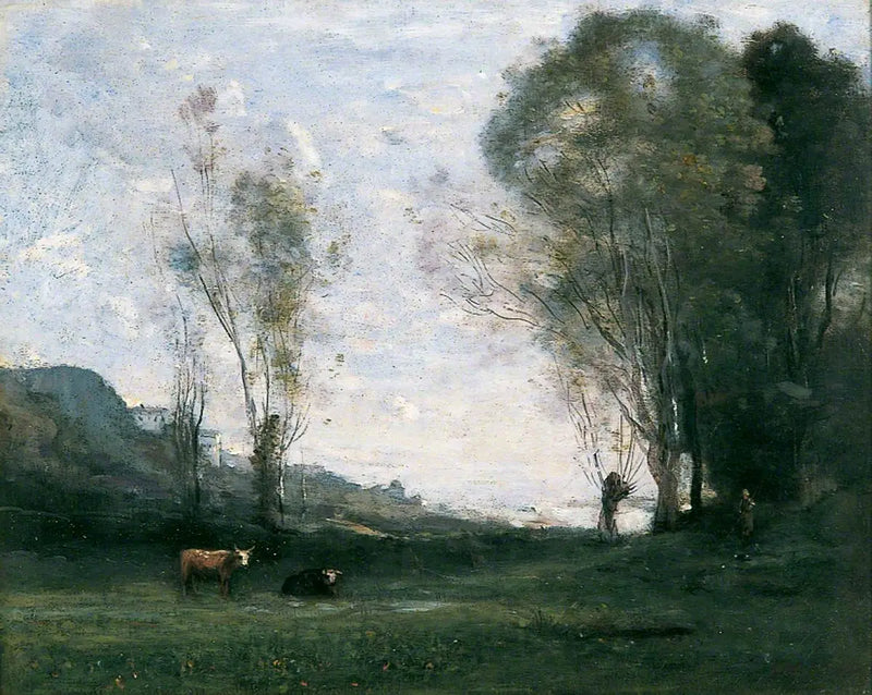 Pastwisko otoczone wierzbami - Jean-Baptiste Camille Corot