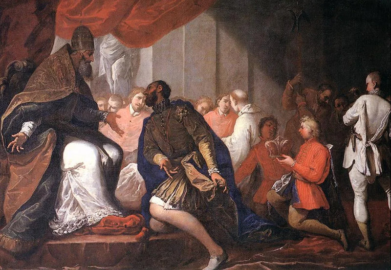 Paweł III mianuje swojego syna Pier Luigi księciem Plaisance i Parmy - Sebastiano Ricci
