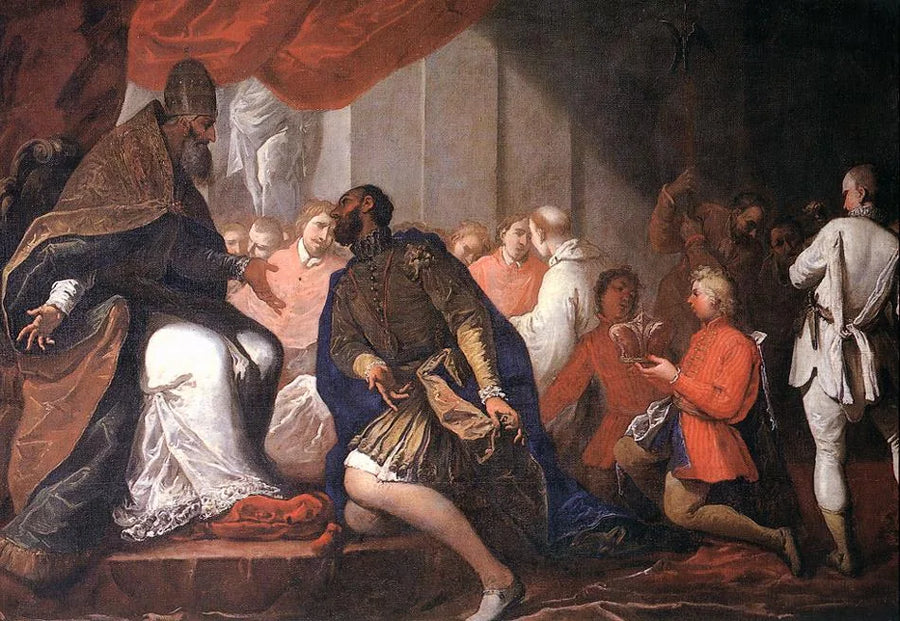 Paweł III mianuje swojego syna Pier Luigi księciem Plaisance i Parmy - Sebastiano Ricci