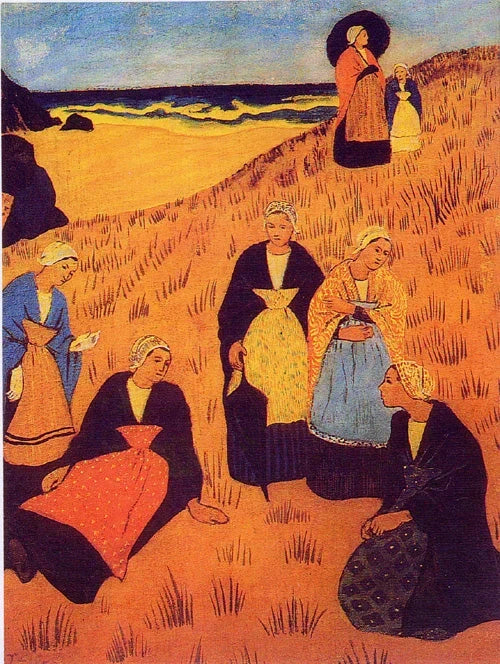 Filles de douarnenez ou Bretonnes aux châles ou Dans les dunes à Douarnenez, peinture de Paul Sérusier