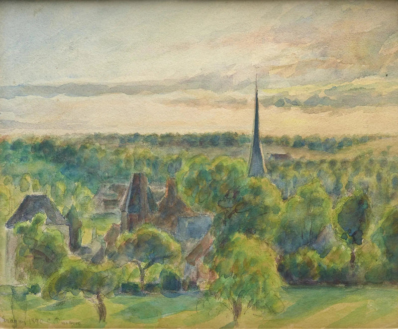 Krajobraz w Eragny - Camille Pissarro