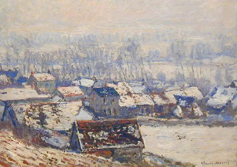 Pejzaż w Giverny, efekt śniegu - Claude Monet