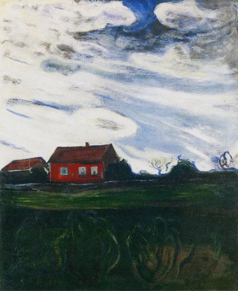 Krajobraz z czerwoną chatą - Edvard Munch