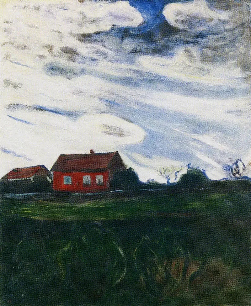 Krajobraz z czerwoną chatą - Edvard Munch